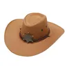 Bérets Western Cowboy Chapeau Femmes Avec Mentonnière Sombrero Élégant Unisexe Cowgirl Soleil Pour Plage Camping Cosplay Festivals Pêche
