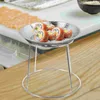 Dinnerware Sets Stainless Steel Griddle Dish Rack Double-layer Holder Seafood Display Metal Grill Plate Cupcake Stand