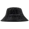 Luxo diamante balde chapéu mulher homem strass fedora chapéus para mulheres homens chapéu de sol menina festa noite desempenho boné bling pescador bonés