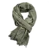 Halsdukar män Autumn Winter Cotton Linen Wraps Ring Scarf Khaki Black Navy Pink Warm Long Fashion Märke Mäns sjal Neckwear278w