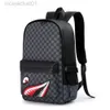 Designer Spraygrounds Sac à dos Shark Mouth Sac à dos pour homme Mode Treillis Sac à dos de voyage Tendance Cartable en cuir polyvalent pour garçons Sac d'ordinateur