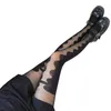 Women Socks Sexy Faux Thigh High Pantyhose Japanese JK Girl Cute Jacquard Pattern Patchwork Stockings Mock Suspender Tights