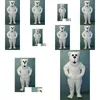 Mascot Halloween Arctic Polar Bear Costumes Cartoon Character Adt Women Men Dress Carnival Unisex Adts Drop Delivery Apparel Dhoza