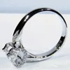 Cluster ringen echte 10K massief goud vrouwen bruiloft verjaardag verlovingsfeest ring 1 2 3 4 5 Ct ronde Moissanite diamant klassiek trendy
