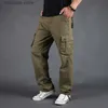 Men's Pants Mens Pants Large Size Multi-pocket Loose Overalls Outdoor Sports Military Training Jogging Casual Pants Loose And Comfortable T240227