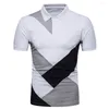 Herenpolo's Eenvoud Patroon Gedrukt Zomer Button Down Kraag Poloshirt Casual Tops Oversized Korte Mouw Trend Herenkleding