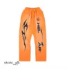 2024 Mens Designers Calças Mulheres Pantsl Hellstar Studios Lavado Chama Laranja Calças Sweatpants Homens Jogger Moda Hip Hop Street Calças Casuais 516