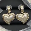 Fashion Designer Earrings Heart Letter Studs Brand Eardrop 925 Silver Copper Stud Famous Women Crystal Pearl Earring Bride Wedding Birthday Party Jewelry