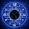 Wall Lamp Arabic Numerals Illuminated Multicolor Clock Home Interior Decor Hanging Timepiece Glow In Dark Atmosphere Night Light