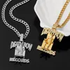 Records chanteur rappeur pendentif or argent couleur chaîne Bling Hip Hop zircone collier pour hommes femmes amis Necklace185N