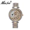 Miss Fox Leopard Diamond Inlaid Steel Band Personlig mode Womens Watch High Grade Waterproof Quartz Watch