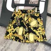 Summer Mens Designer Medusa Barocco Silk Shorts Printed Swim Jersey Black Swimwear Men Half Pants Man Short Oversized Swimming Trunks