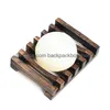 Porte-savon en bois naturel bambou porte-plateau porte-plateau support de rangement plaque boîte conteneur pour bain douche salle de bain FY4366 C0612G02 Drop Dhsru