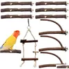 Andra fågelförsörjningar Bird Parrot Perch Stand Set-10 PCS Natural Wood Parakeet Branch Fork Fork Rod Paw Slip Stick Cage Accessories for P DHT21