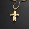Hip Hop Rock Christian Jesus croce vuota Collana in acciaio inossidabile con pendente in oro per uomo Gioielli punk gotico maschile2384