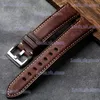 Watch Bands Handmade Vintage Old Leather band 18 19 20 21 22MM black brown gray male soft leather strap brushed first layer cowhide T240227