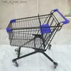 Shopping Carts Wholesale European mobile shopping cart high-quality metal Ppush with 4-wheel grocery store finished products Q240227