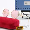 Designer Gg Gu CC Lunettes de soleil Cycle Luxe Mode Sports Polarize Sunglass Hommes Femme Vintage Conduite Plage Voyage Golden Clear Alliage Lunettes de soleil rondes