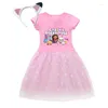 Girl Dresses Kids Cosplay Costume Gabbys Cats Dress Summer Children Gabby's Dollhouse Birthday Party Baby Girls