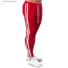 Pantalons pour hommes Pantalons décontractés rouges hommes coton Slim Joggers pantalons de survêtement automne pantalons d'entraînement mâle Gym Fitness bas course sport survêtement T240227