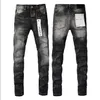 Mens Designer Roxo Jeans Biker Slim Fit Motociclistas Denim Para Mens Enxágue Fazer Velho Hip Hop Mulheres Rua Moda Mans Calças Pretas Jeans RoxoN92C