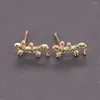 Stud Oorbellen Roestvrij Staal Groene Kleine Dinosaurus Voor Vrouwen Minimal Crystal CZ Punk Dier Oorbellen Piercing 2024 Trend Sieraden