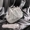 Shoulder Bags Women s Bag Dinner Handheld Clip Full Diamond Handmade Sparkling Water Handbag 240427