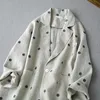 Katoen en linnen polka dot colbert met lange mouwen dames herfst Koreaanse stijl artistiek los groot formaat casual mid-le 240227