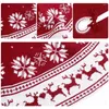 Decorazioni natalizie Tappeto rosso con gonna per albero da 90 cm 2024 anni Ornamenti decorativi natalizi Forniture per feste festive