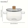 16L Glass Cooking Pot With Lid Heatresistenta Borosilicate redskap kan användas för att laga soppmjölk Instant Noodles 240226