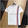 Men'S Polos Mens Fashion S Shirts Summer Casual T Shirt Tees Designer Neck Striped Embroidery Budge Letters Men Woman Tops 4Xl Drop Dhe5W