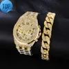 Hip Hop Bling Diamond Watch Men Luxury Custom Analog Analog Quartz Clock Уникальные мужчины Iced Out Watch Man Relogio Masculino