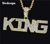 Mannen Hip Hop Vol Strass Koning Vorm Hangers Kettingen Bling Bling Iced Out Cubaanse Link Chain Hiphop Ketting Mannen sieraden Gift5860895