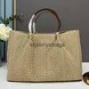 Totes Raffia Handbag Straw Woven Bags Large Capacity Fashion Letter Hollow Out Beach Tote Crossbody Crochet Handbags Studs StrapH24227