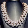 30mm Cuban Chain 925 Sterling Silver Promng Setting Baguette Gold Plated Hiphop Vvs Miami Moissanite Cuban Chain