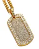 Fashion Hip Hop Jewelry Designer Men Iced Out Pendant Necklace Full Rhinestone 18k Gold Plated Dog Silver Long Chain Punk Rock Mens Necklaces3804112