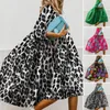 Vestidos casuales Hermoso vestido de vacaciones con estampado de leopardo sexy ligero y holgado para niñas midi para uso diario