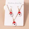 Ketting Oorbellen Set Kerst Kerstboom Bruin Elanden Sneeuwpop Kerstman Leuke Cadeaus Voor Vrouwen Meisjes