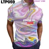 Polos pour hommes 2024 hommes polos été haute qualité décontracté quotidien manches courtes rayé hommes col rabattu fermetures à glissière t-shirts