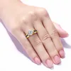 Anillo de moissanita para mujer, joyería de boda de compromiso con diamantes de plata de ley 925, oro esmeralda ajustable, piedra preciosa fina personalizada