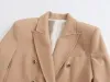 Jackets TRAF 2023 Women's Blazer Tailoring Double Breasted Jacket Women Masculine Office Blazers for Women Coat Long Sleeve Blazer Woman