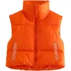 Gilets Femmes Peritang Femmes Automne Hiver Gilet Vestes sans manches Gilet Manteaux chauds 2024 Luxe Y2K Rembourré Puffer Vêtements féminins