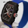 Highend polshorloge Vrijetijdshorloge RM Watch Rm67-02 Automatisch mechanisch Rm6702 Blauw Ntpt Koolstofvezel Titanium Metalen wijzerplaatmachines Wereldberoemde chronograaf