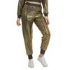 Women's Pants Ankle High Waist Gold Stage Colorful Sequined Leggings Trousers Elastic Casual Party Clothing