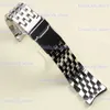 Horlogebanden hoge kwaliteit 22 24 mm massief gepolijst zilver roestvrij stalen armband voor Breitling Navitimer band met T240227