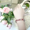 Link Bracelets 10mm Natural Stone Sea Sediment Elastic Wristband Bracelet Women's Jewelry Colorful Jasper Round Beaded