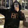 designer hoodie balencigs mode hoodies hoody mens tröjor hög kvalitet b familjen hög upplaga paris 23SS lera färgad skadad handmålad dubbel b huvträning familj