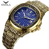 كلاسيكي مصمم خمر مشاهدة الرجال 2019 Onola Top Brand Luxuri Gold Copper Wristwatch Fashion الرسمية للماء الكوارتز فريدة من نوعها mens233t