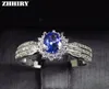 Кольца-кластеры ZHHIRY, кольцо с натуральным синим танзанитом, натуральное твердое серебро 925 пробы, настоящий драгоценный камень для женщин, ювелирные украшения8879726
