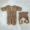 Setler Yenidoğan Fotoğrafçılık Props kıyafeti bebek romper şapkası set bebekler fotoğraf çekim Beanies Cap Bodysuit Giyim